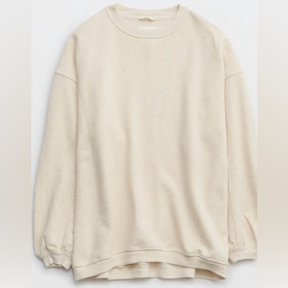 AERIE Women’s Real Crew Sweatshirt, XL, Color: Heather Frost - Picture 1 of 7